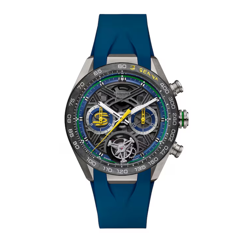 TH Carrera Senna Skelett Tourbillon – Blau Gelb
